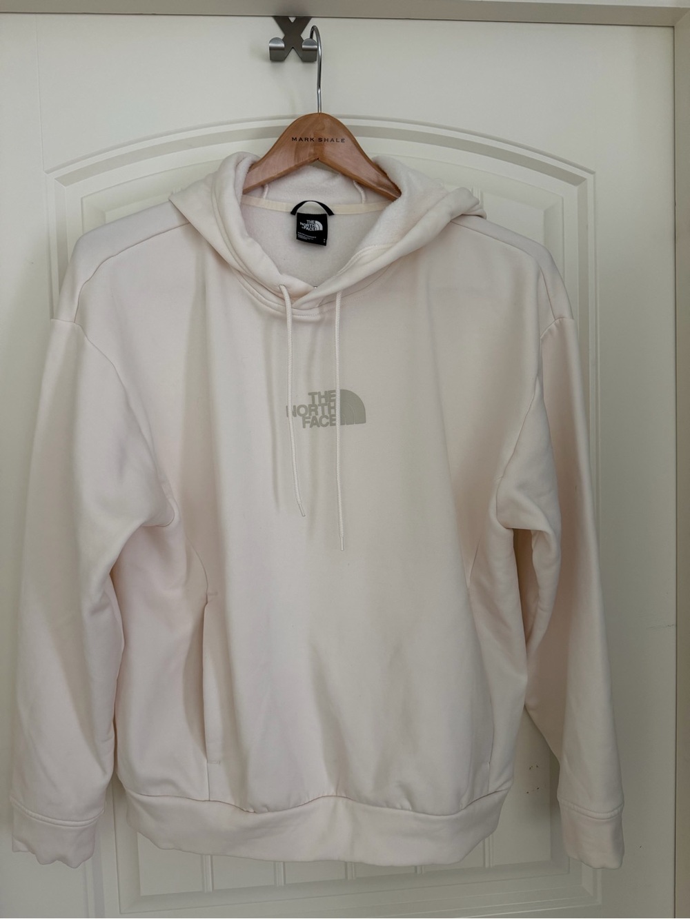 The North Face Men's Off-White Hoodie with Center Logo